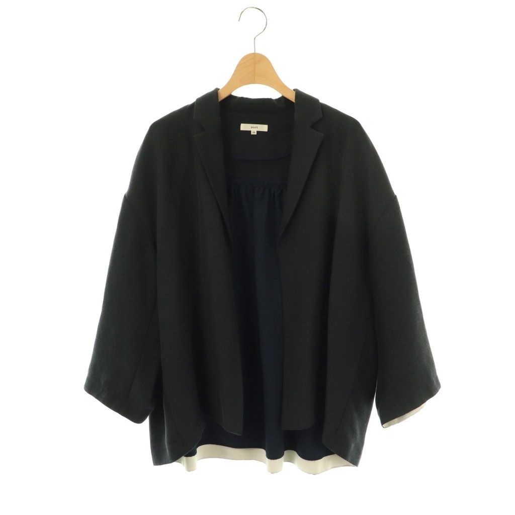 ヨリ yori バックギャザーテーラードジャケット 36 紺 /CX □OS - メルカリ