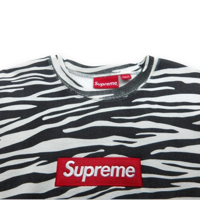 SUPREME 22aw BOX LOGO CREW NECK ZEBRA サイズL シュプリーム