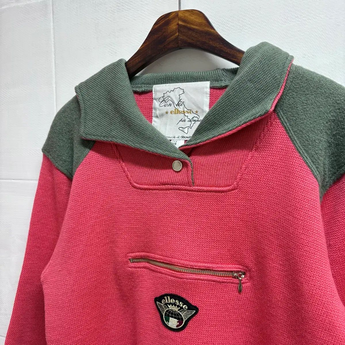 90's ellesse エレッセ by goldwin ピンク フードアノラック