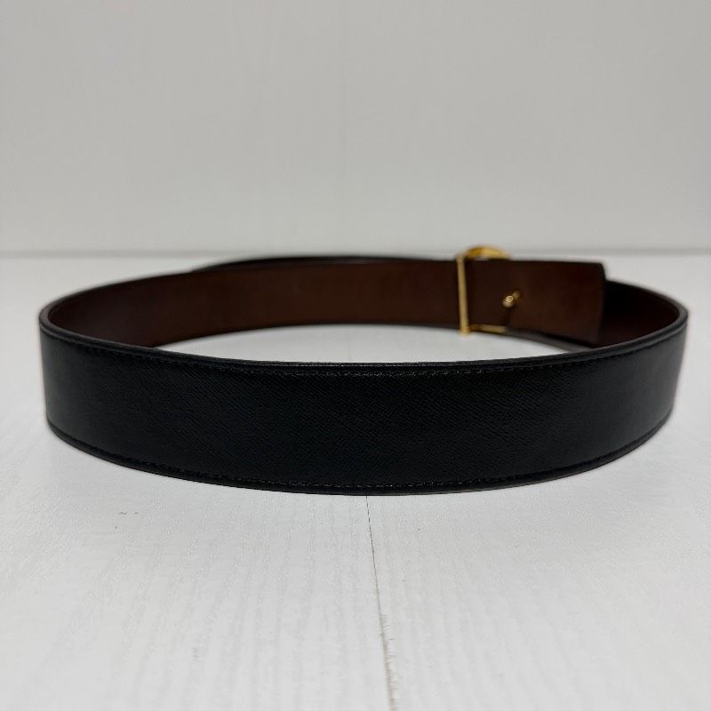 TORY BURCH トリーバーチ レザーベルト ゴールドロゴ金具 ブラック