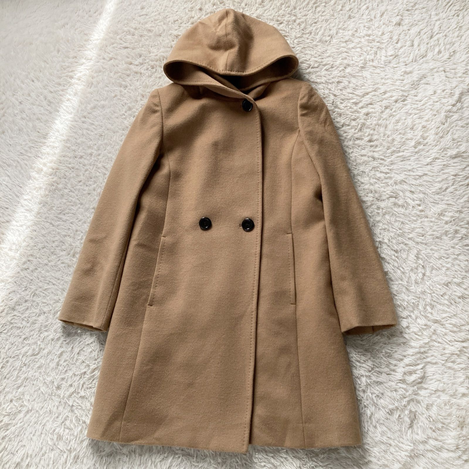 美品 23区 オンワード樫山 フーデットコート ロングコート 軽く暖かい