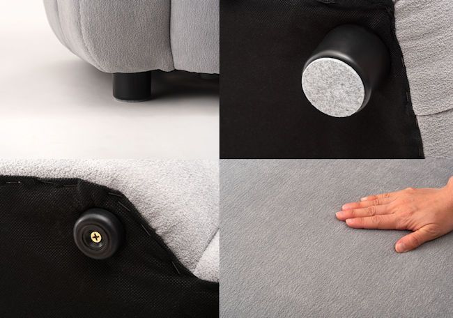 オットマン付2人掛けソファ幅133cm ラブソファー スツール コンパクト