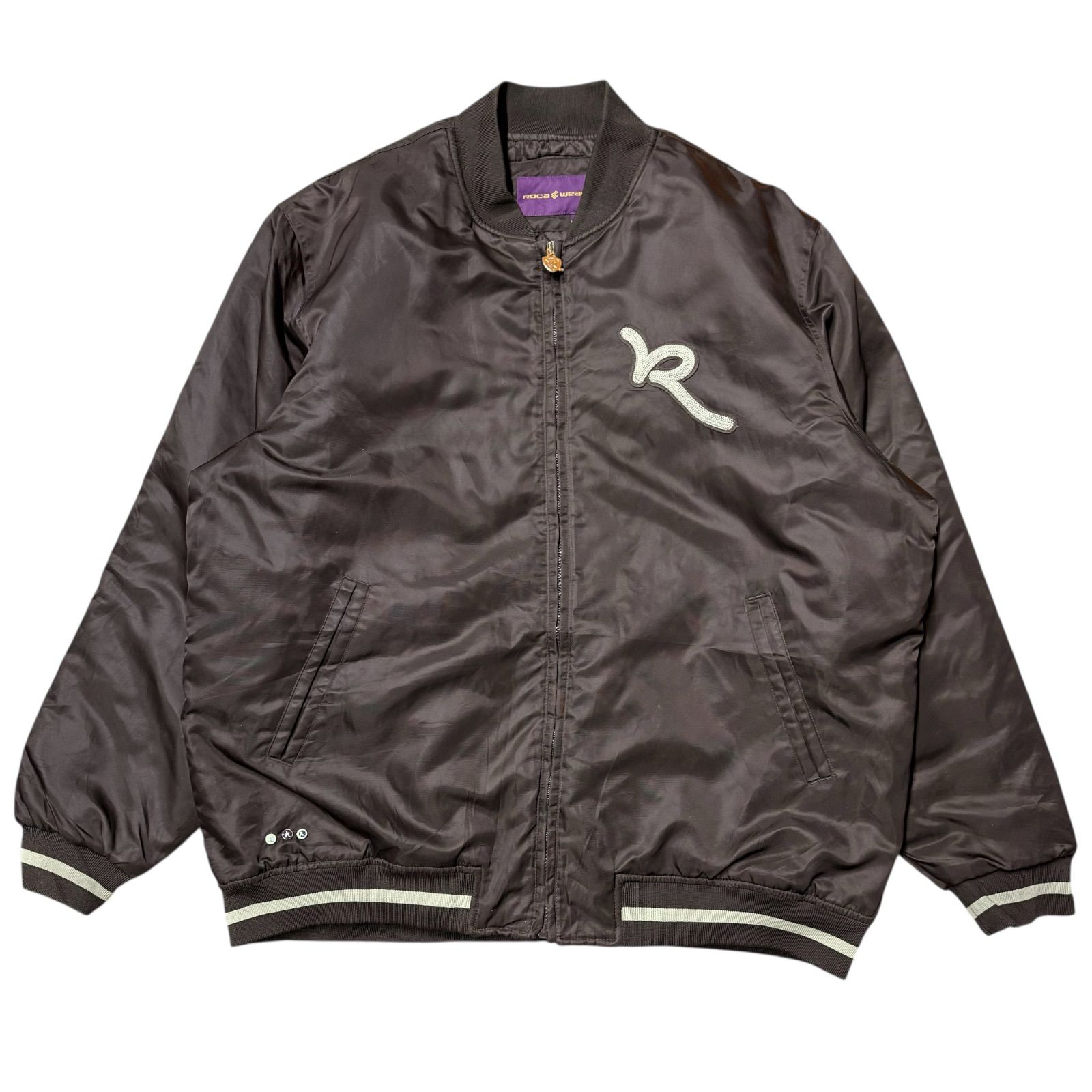 ロカウェア ROCAWEAR スタジャンジャケット ダークブラウン - メルカリ