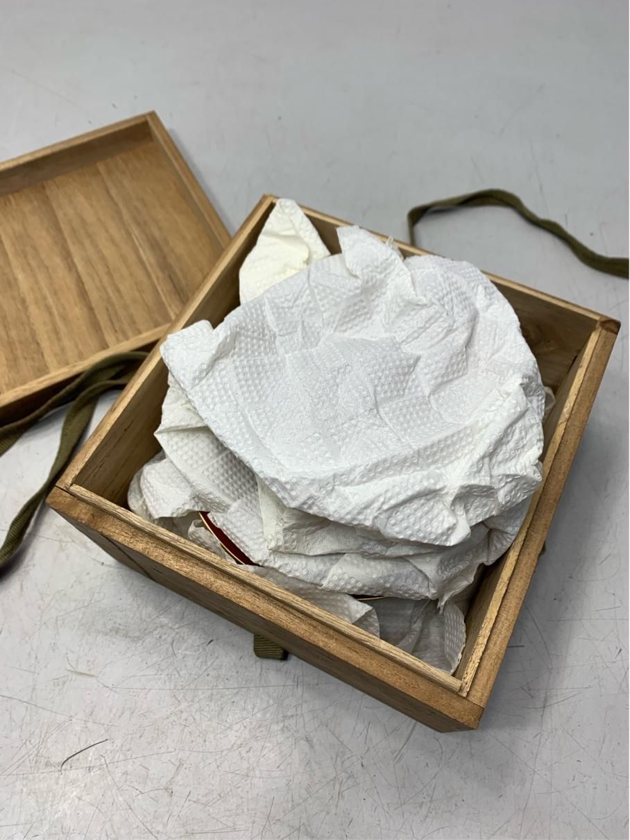 希少】明治時代 三越製 消防組 記念盃 朱塗り 三つ組盃 木箱入 S紋