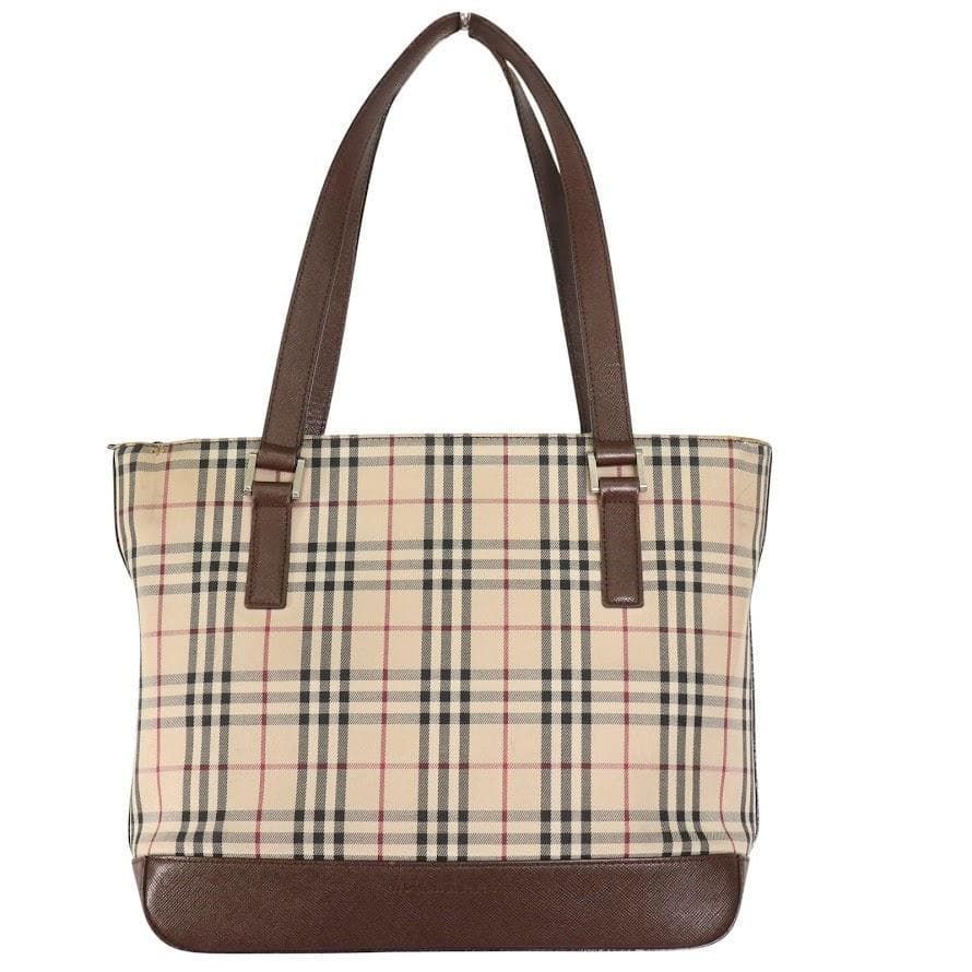 訳あり】BURBERRY バーバリー ノバチェック ジップロゴ トートバッグ