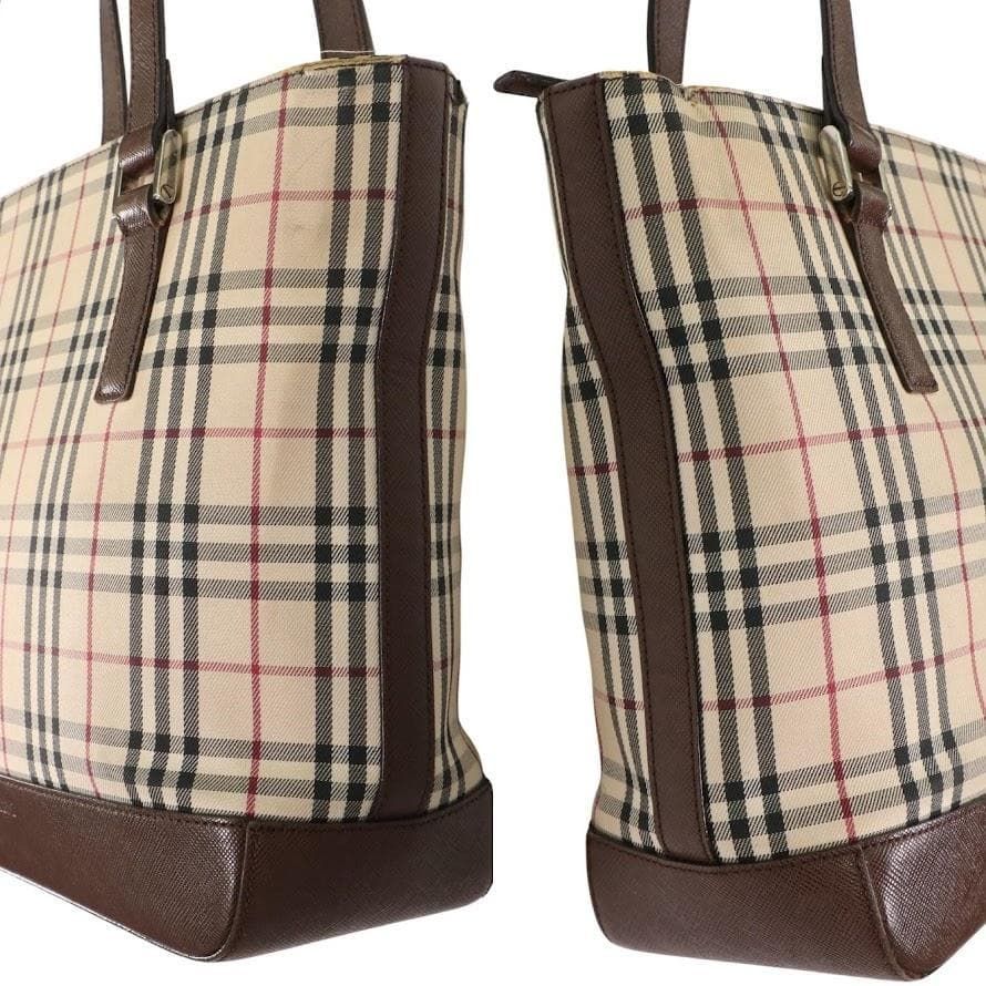 訳あり】BURBERRY バーバリー ノバチェック ジップロゴ トートバッグ