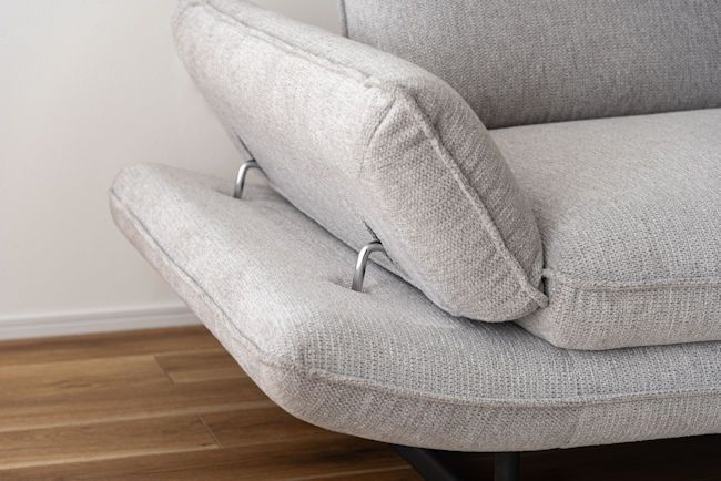 肘掛リクライニング2人掛けソファ幅197cm 背もたれ可動 北欧モダン