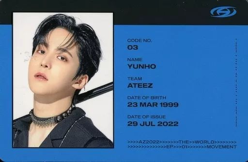 中古】コレクションカード(男性) ATEEZ/ユノ(Yunho)/CD「THE WORLD EP