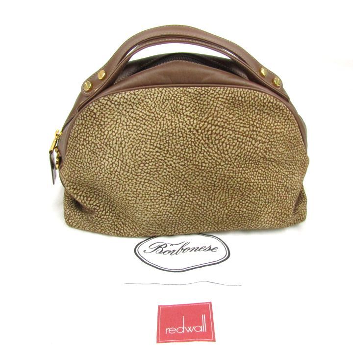 ボルボネーゼ ハンドバッグ スエードレザー うずら柄 イタリア製 鞄