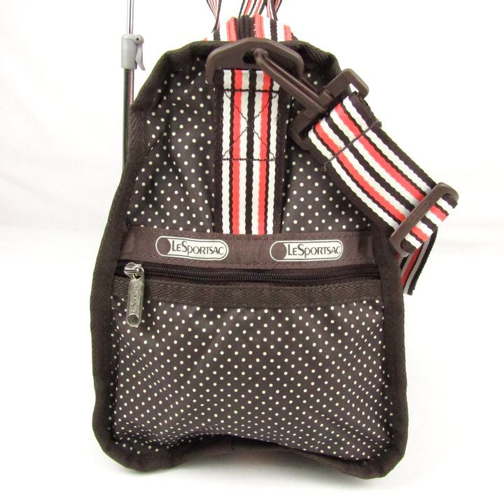 【美品】LeSportsac ドット柄 ボストンバッグ LeSportsac ドット柄 ボストンバッグ ネイビー レッド