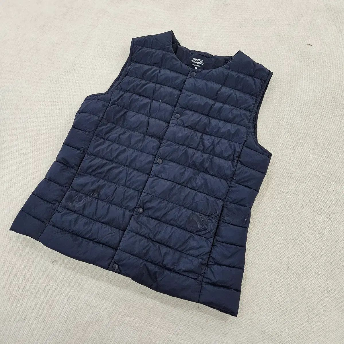 M MUSINSA レディース ダウン ベスト ネイビー 0121Y1 - メルカリ