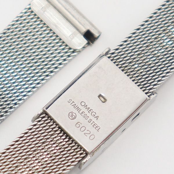 良品 オメガ 6020 純正ベルト シルバー 13㎜用 レディース腕時計 KRH
