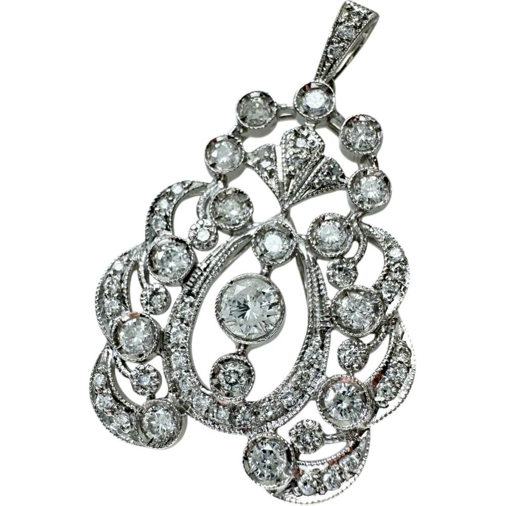 ダイヤモンド 1.00ct ペンダントトップ K18WGホワイトゴールド 18金