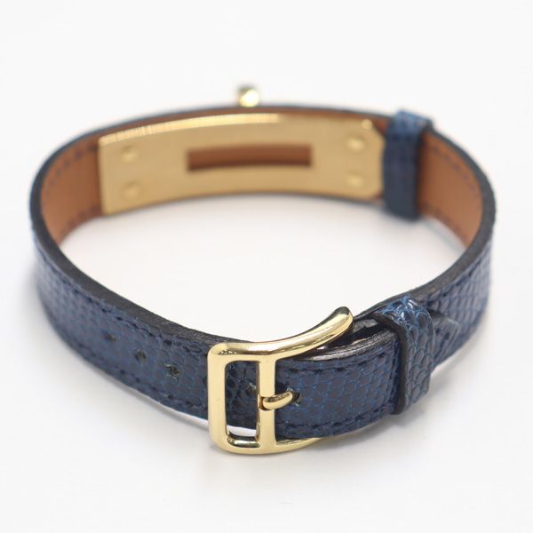 エルメス ケリーウォッチ 純正ベルト/ブレス レザー ブルー 12㎜用