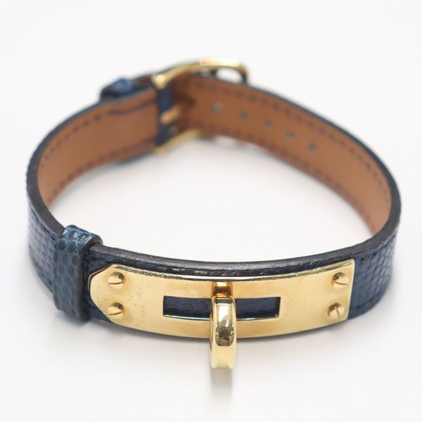 エルメス ケリーウォッチ 純正ベルト/ブレス レザー ブルー 12㎜用