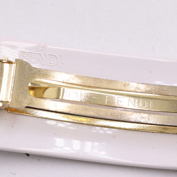 フェンディ バレッタ ホワイト/ブラック/ゴールド ブランド 小物 ヘア