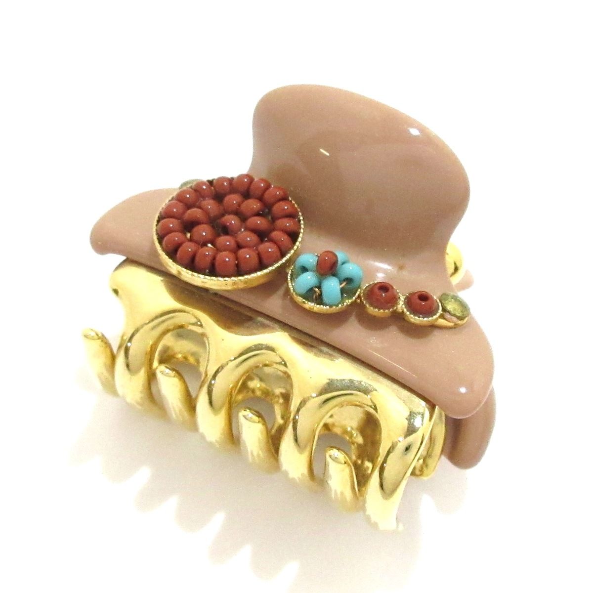 acca(アッカ) アクセサリー - ゴールド×ベージュ×マルチ ヘアクリップ