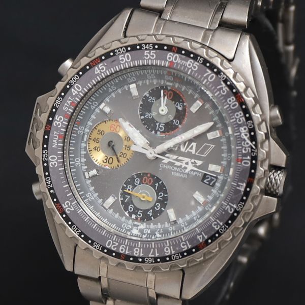 QZ ANA 777 グレー文字盤 クロノ デイト レディース腕時計 2000000 NSK