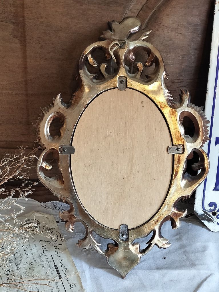フランス アンティーク 素敵な デコラティブ 装飾 壁掛け ミラー 鏡
