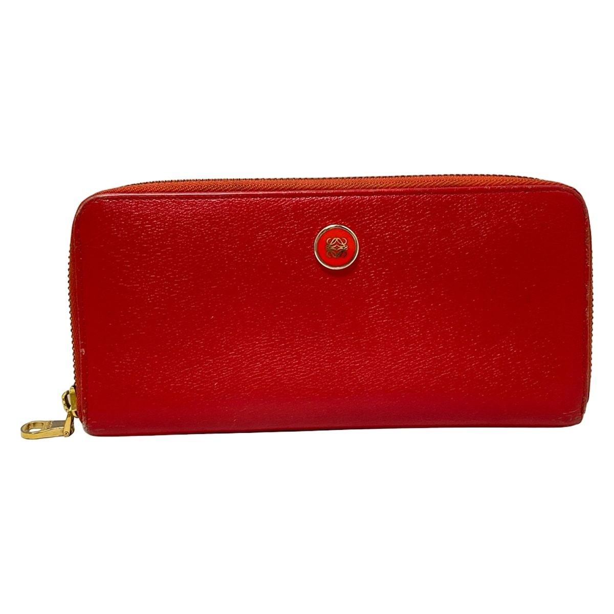 LOEWE(ロエベ) 長財布 - レッド ラウンドファスナー レザー - メルカリ