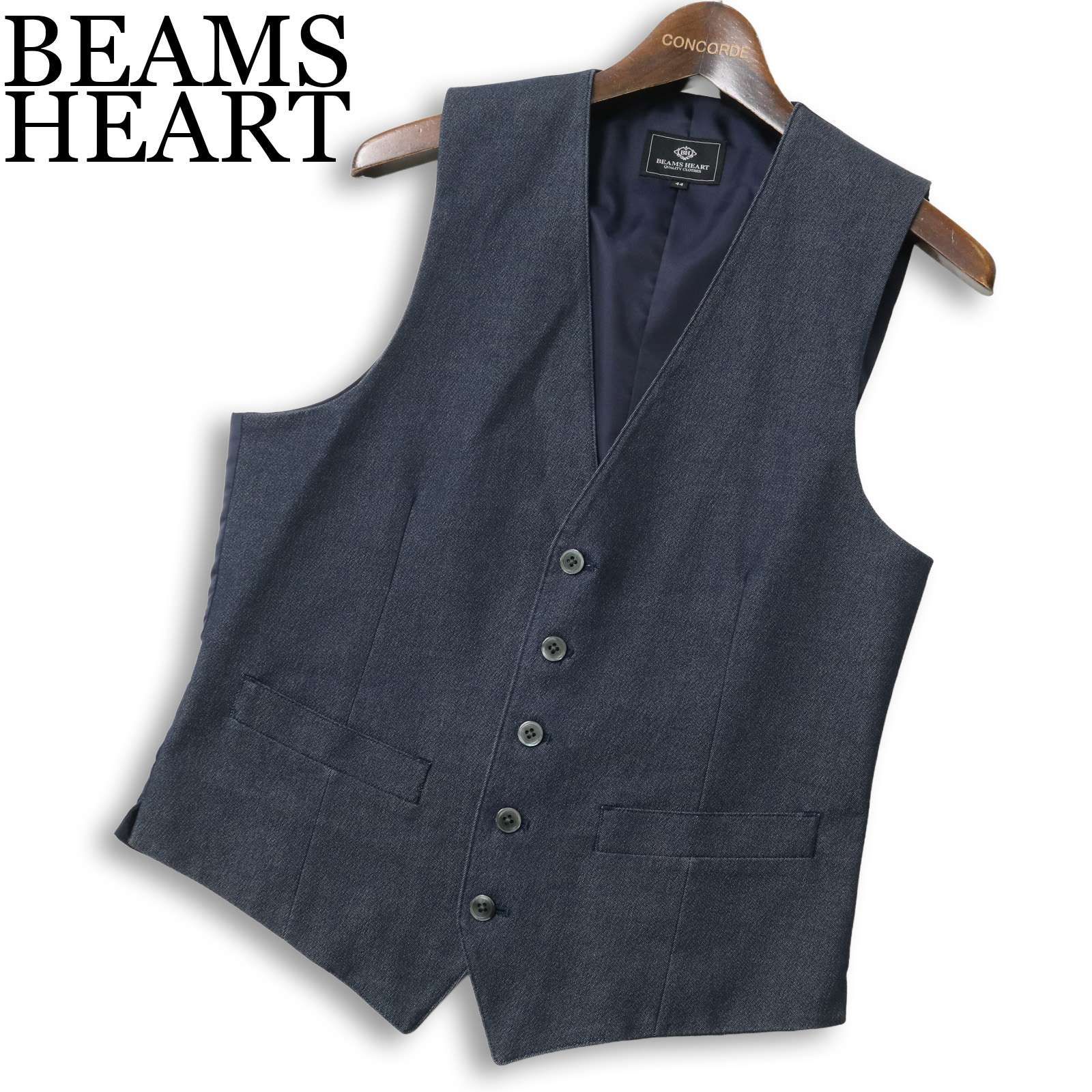 BEAMS HEART ビームス ハート 通年☆ 切替 ベスト ジレ Sz.44 メンズ 