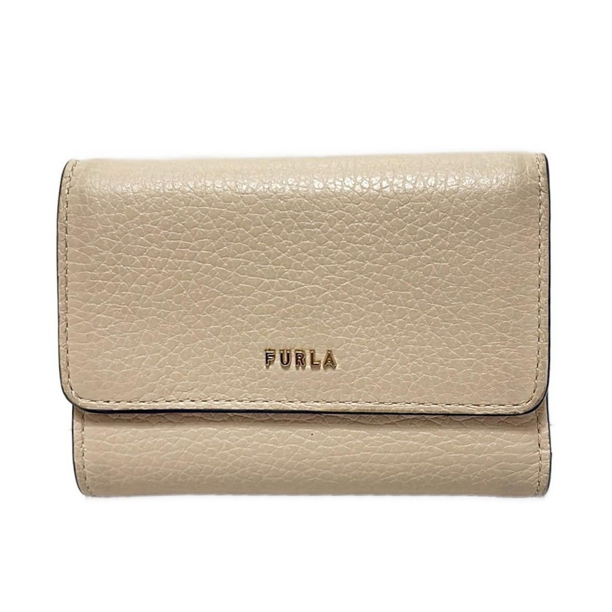 FURLA(フルラ) 3つ折り財布 バビロン ベージュ L字ファスナー レザー