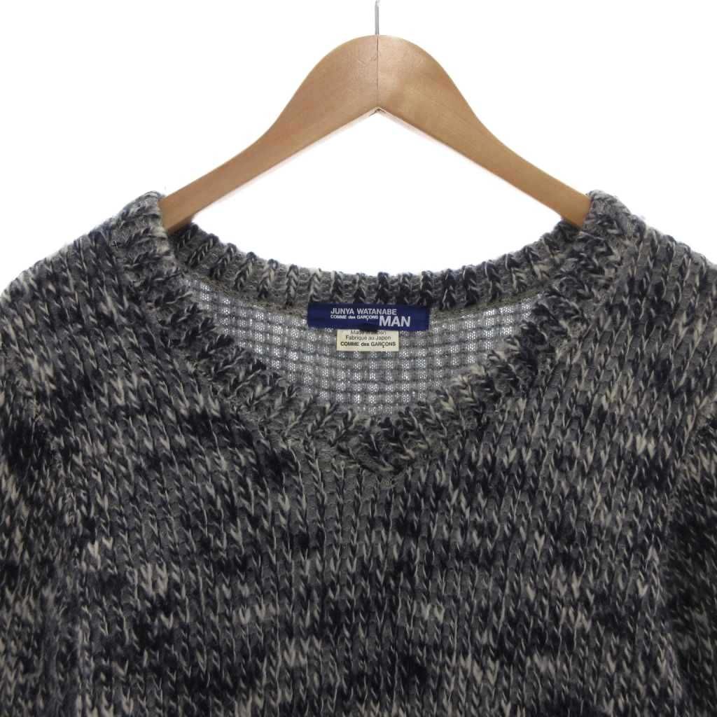 JUNYA WATANABEグレー・ブラック 長袖セーター S ジュンヤワタナベマン JUNYA WATANABE MAN コムデギャルソン AD2015