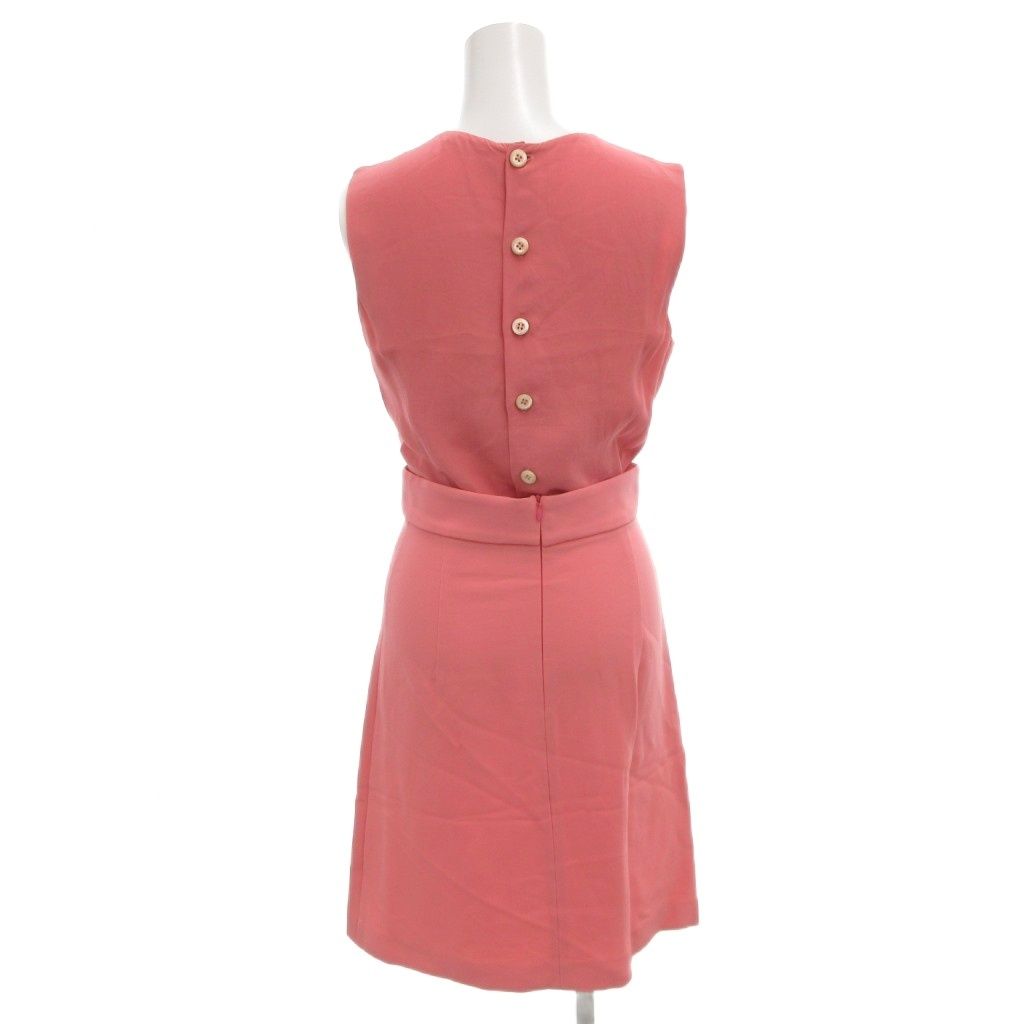 ミュウミュウ miumiu ワンピース 38 ピンク ひざ丈 切替 ラウンド