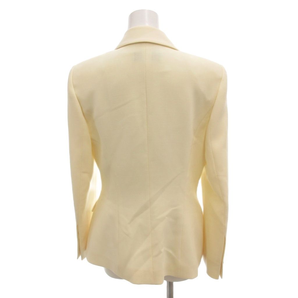 美品 ESCADA エスカーダ ジャケット ツイード ゴールド 40 エスカーダ ESCADA テーラードジャケット ウール アイボリー 36 ダブル