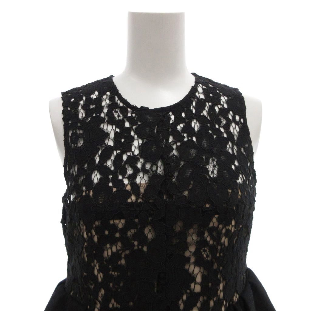 【美品】ヨーコチャン　ノースリーブワンピース　ブラック　バルーン ヨーコチャン YOKO CHAN ワンピース 38 黒 ブラック レース