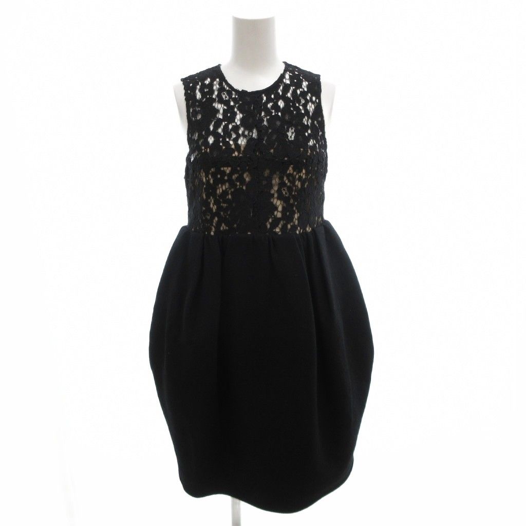 【美品】ヨーコチャン　ノースリーブワンピース　ブラック　バルーン ヨーコチャン YOKO CHAN ワンピース 38 黒 ブラック レース