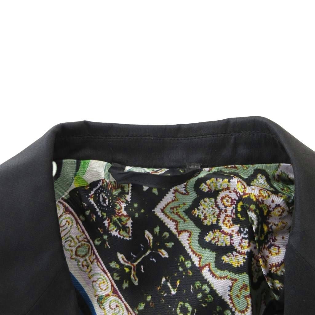 エトロ ETRO テーラードジャケット 絹 シルク 44 黒 ブラック