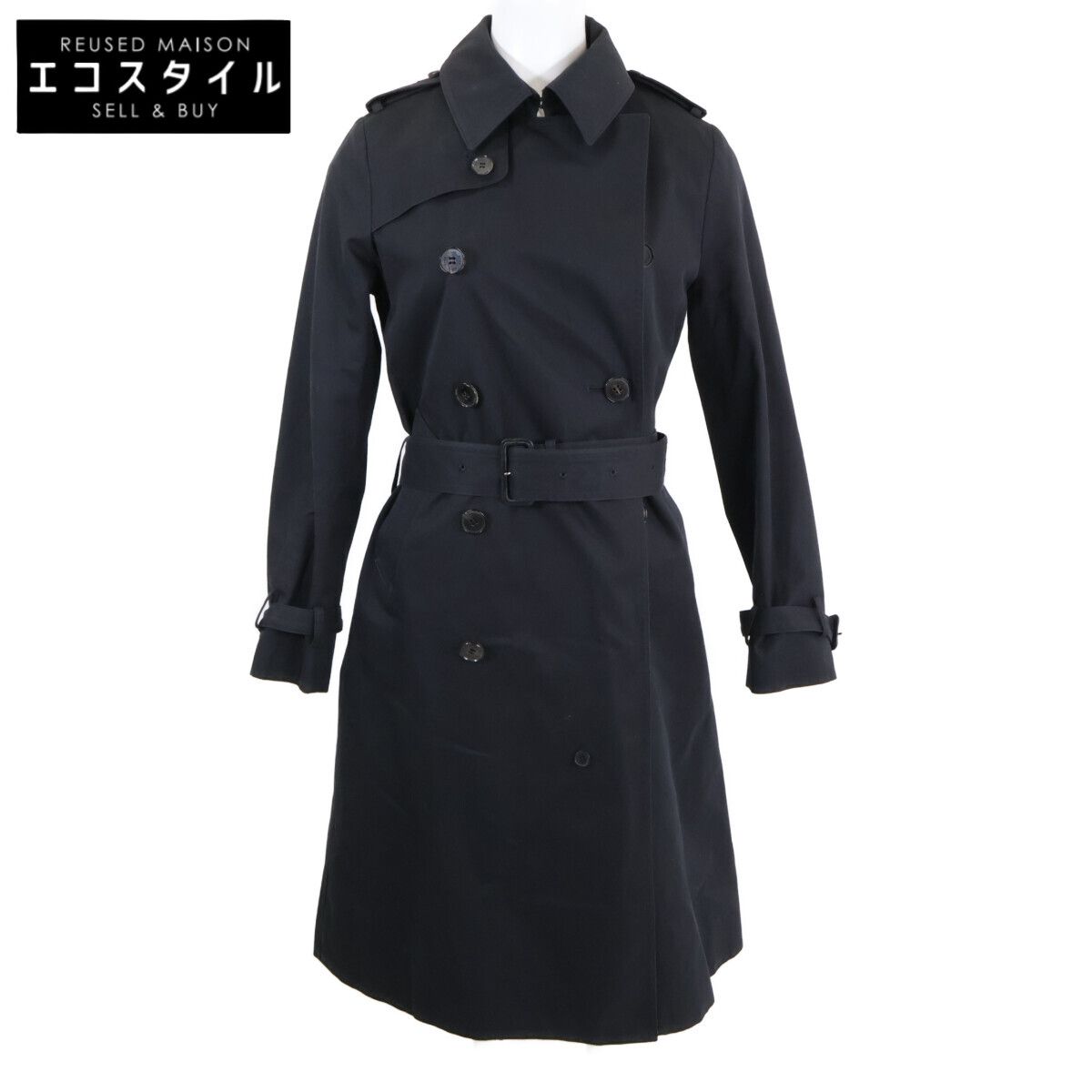 ハイク HYKE トレンチコート 黒 ライナー付 1 S相当 ロング HYKE(ハイク) TRENCH COAT -REGULAR ハイク HYKE トレンチコート