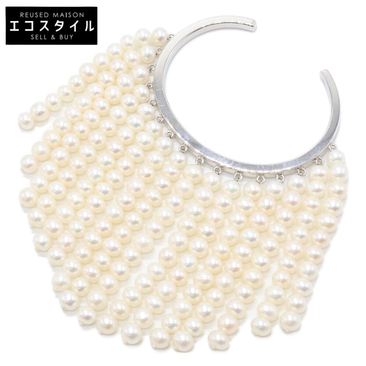 Bijou de M ビジュードエム 【美品】925 Pearl curtain Bangle パール