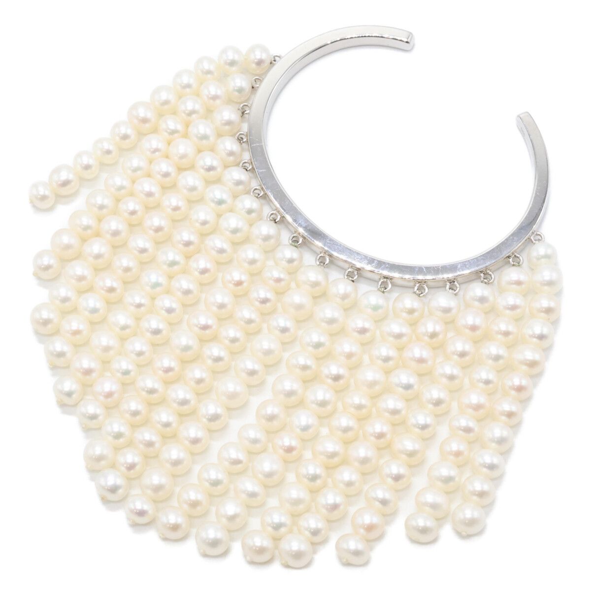 Bijou de M ビジュードエム 【美品】925 Pearl curtain Bangle パール