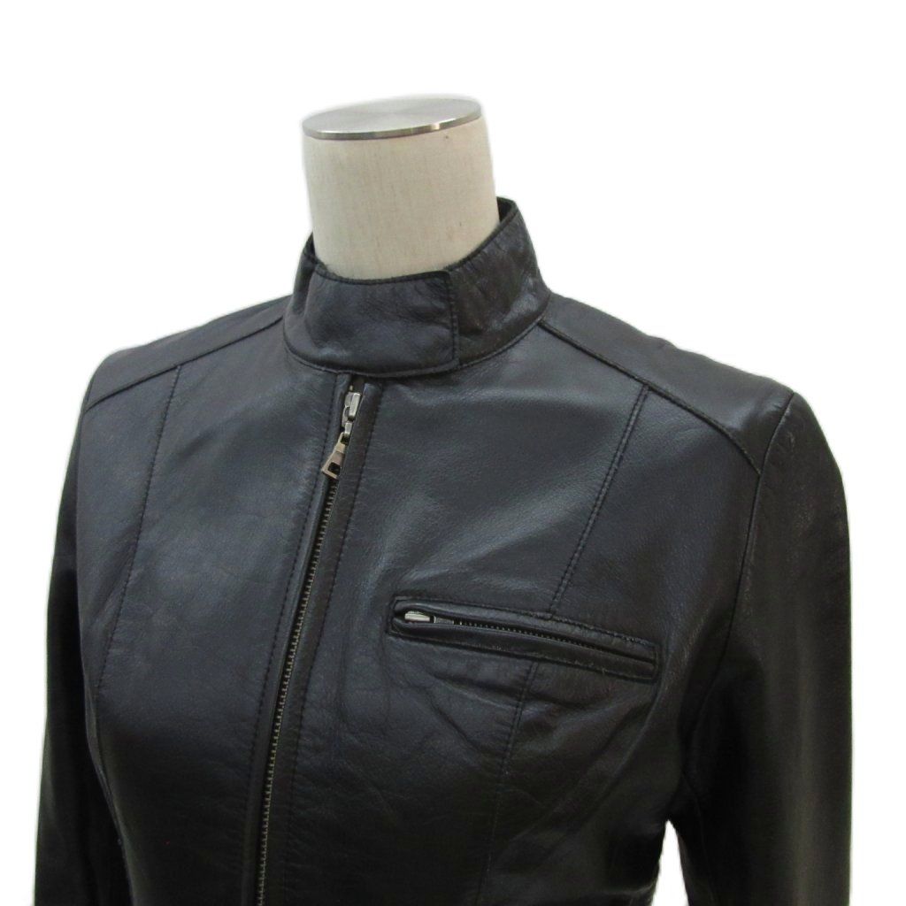 アナイ ANAYI ライダースジャケット 革ジャン カウレザー 38 黒