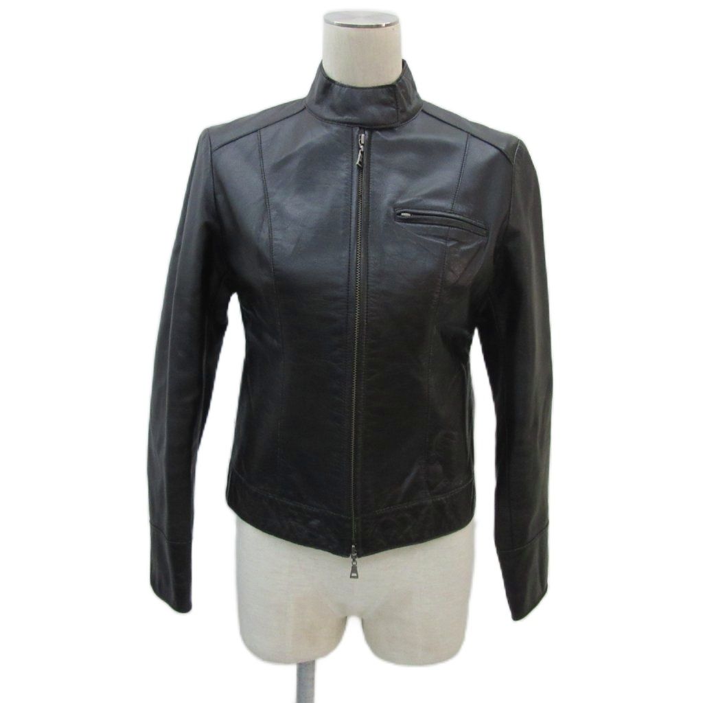 アナイ ANAYI ライダースジャケット 革ジャン カウレザー 38 黒
