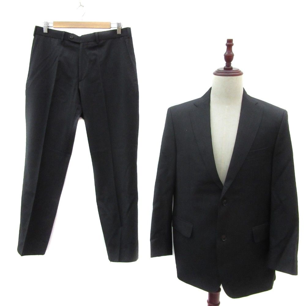ダックス DAKS スーツ セットアップ 上下 黒 ブラック ヘリンボーン柄