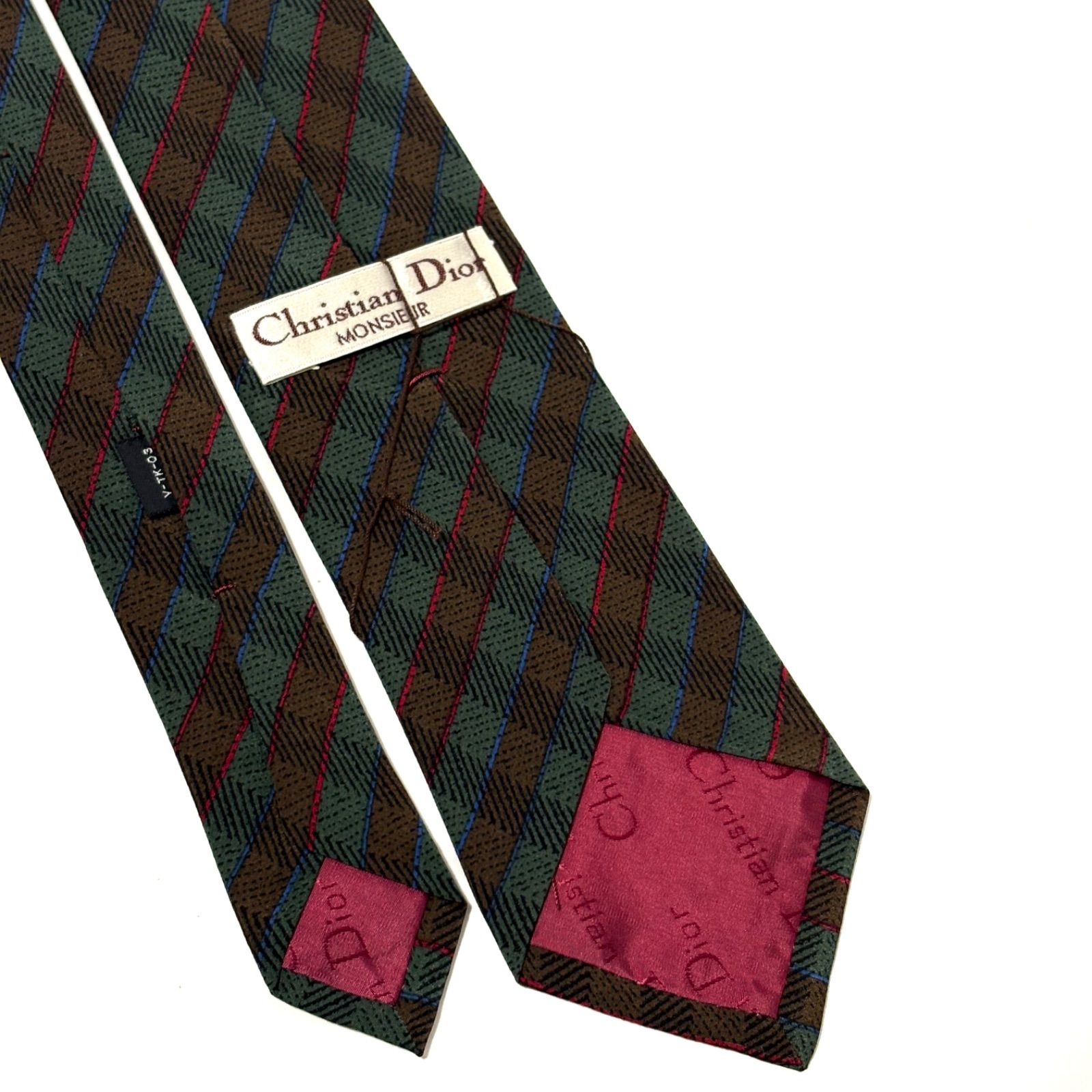 クリスチャンディオール ブランド ネクタイ ストライプ シルク