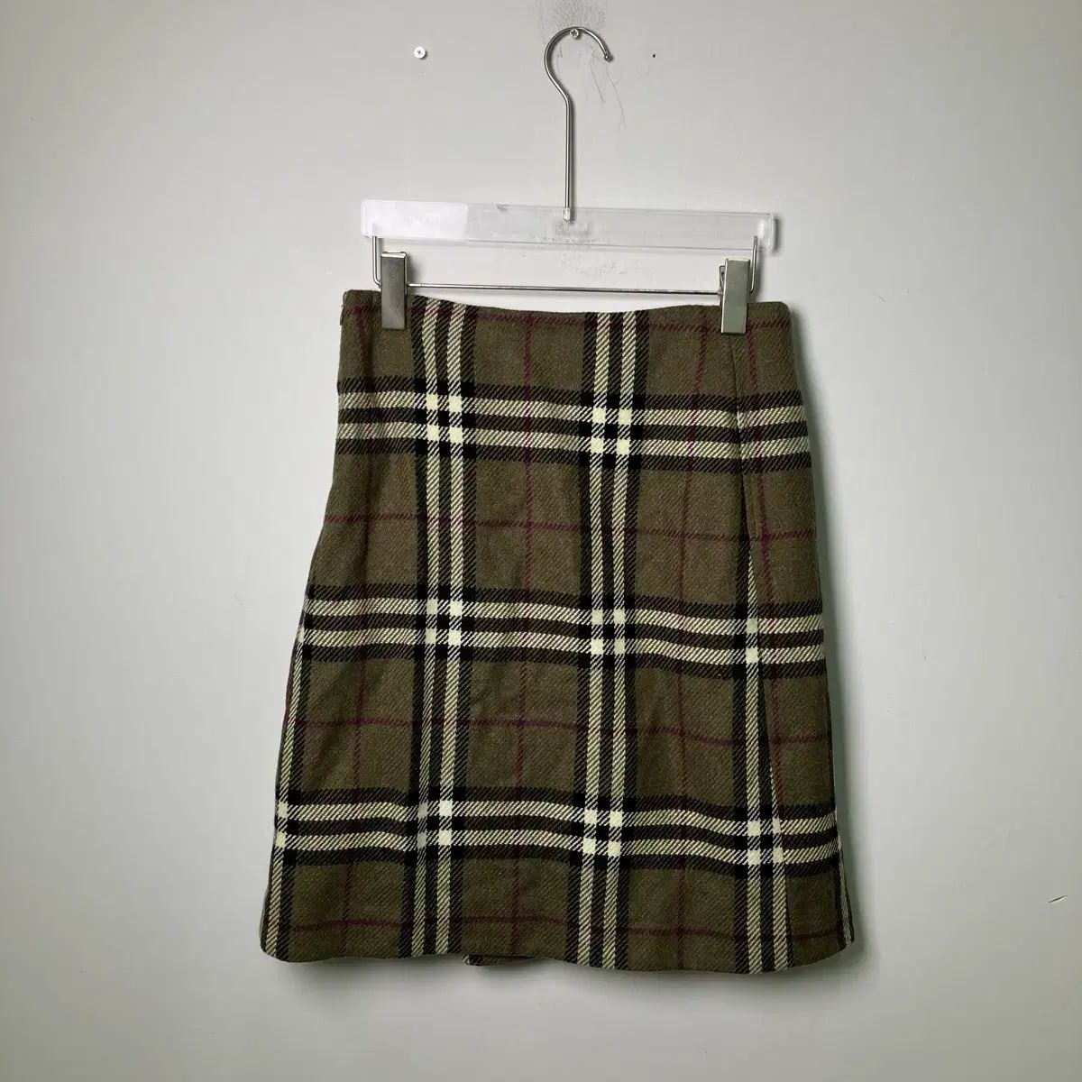 バーバリー ロンドン ノバ チェック プリーツ ウールブレンド スカート