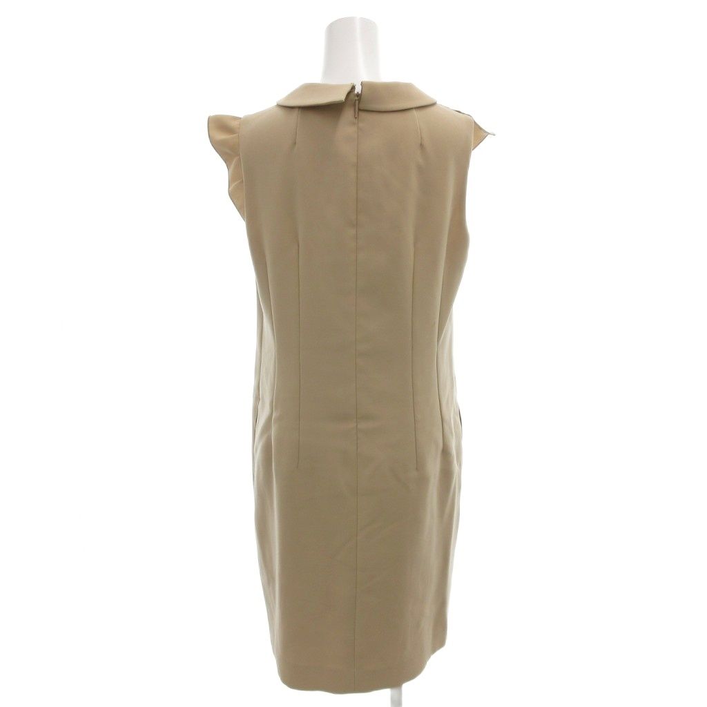 ルネ Rene ワンピース 36 ベージュ フレンチスリーブ フリル ドレープ