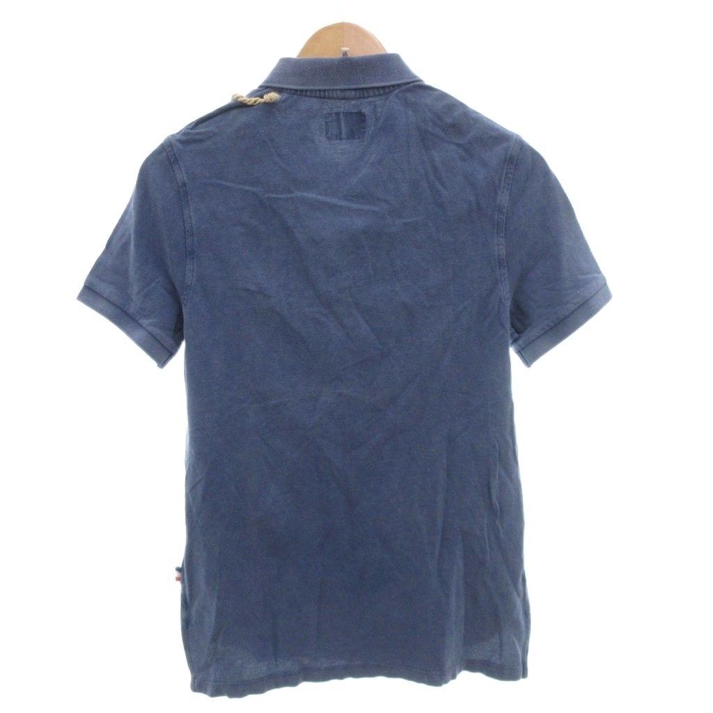 モンクレール MONCLER GRENOBLE ポロシャツ S 青 ブルー 半袖 国旗