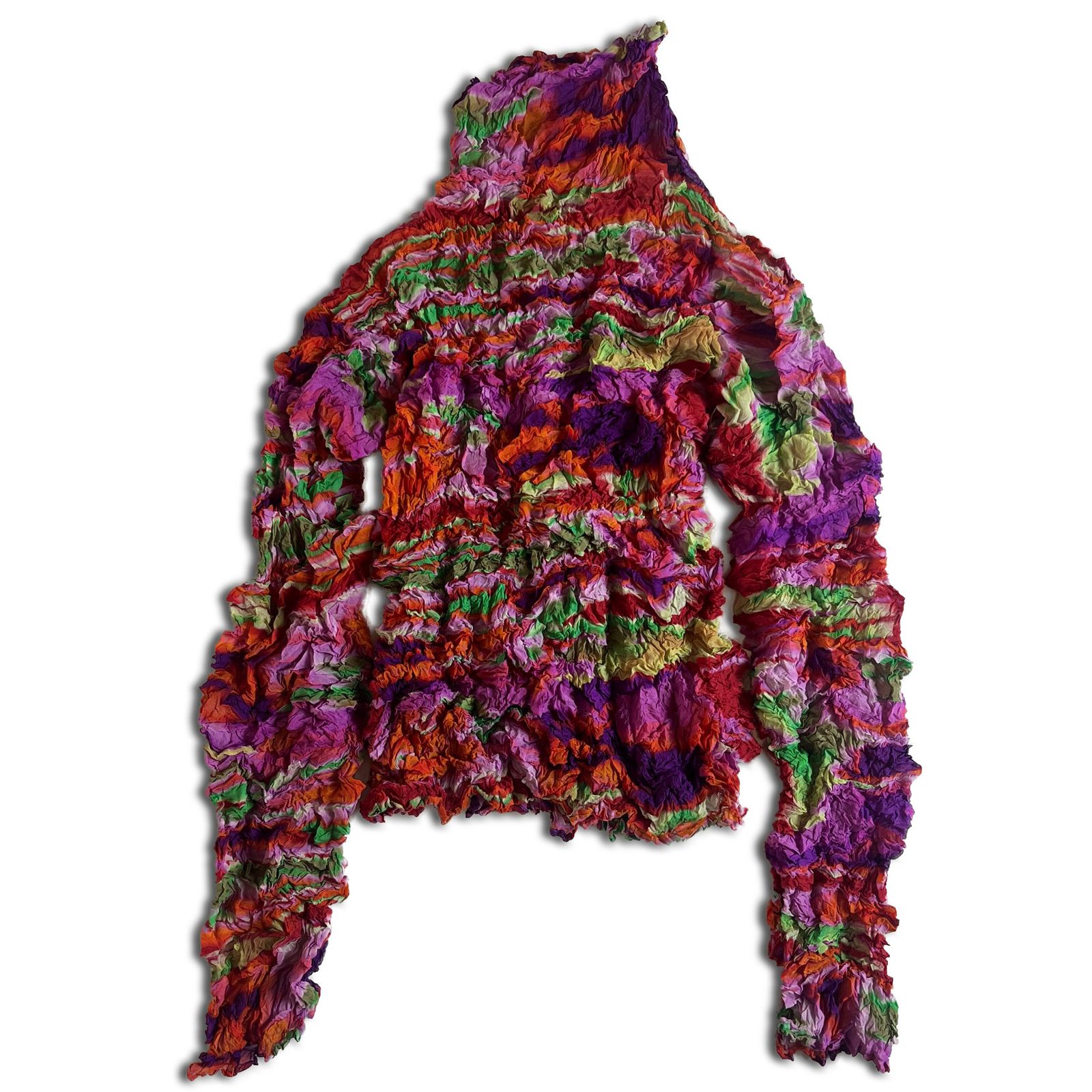 極美品】ISSEY MIYAKE FETE プリーツ マルチカラー トップス 2