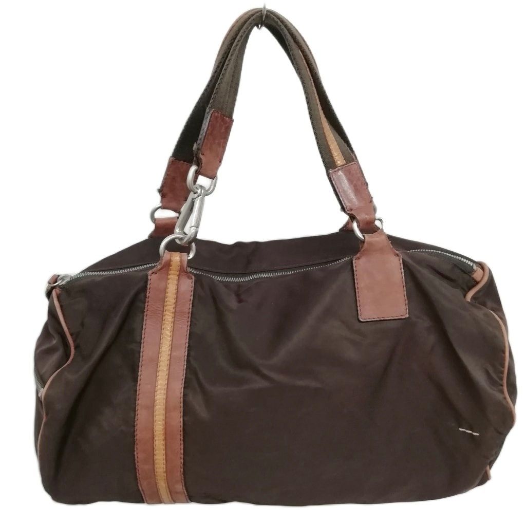 ザネラート ZANELLATO ドラムバッグ ボストン ナイロン レザー 茶