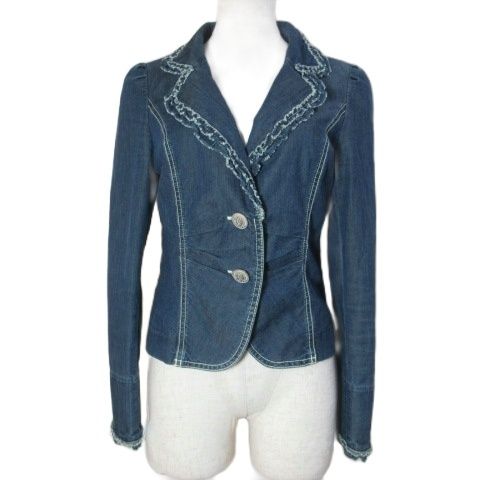 エムズグレイシー M'S GRACY ダンガリージャケット シングル フリル