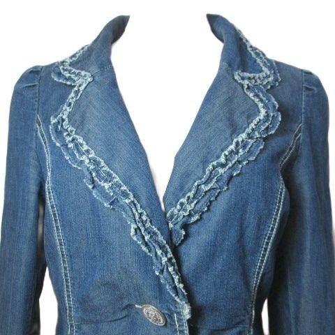 エムズグレイシー M'S GRACY ダンガリージャケット シングル フリル