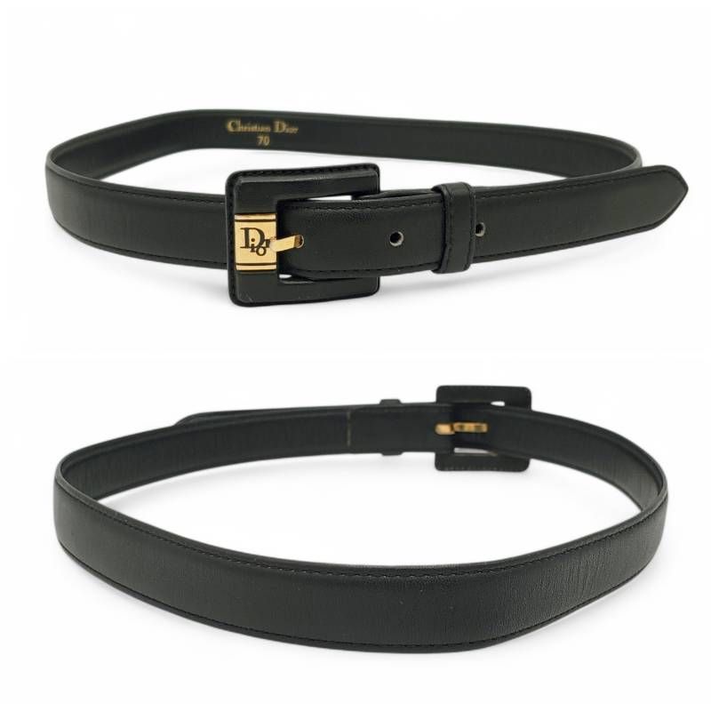 Christian Dior クリスチャンディオール ベルト ロゴ バックル レザー