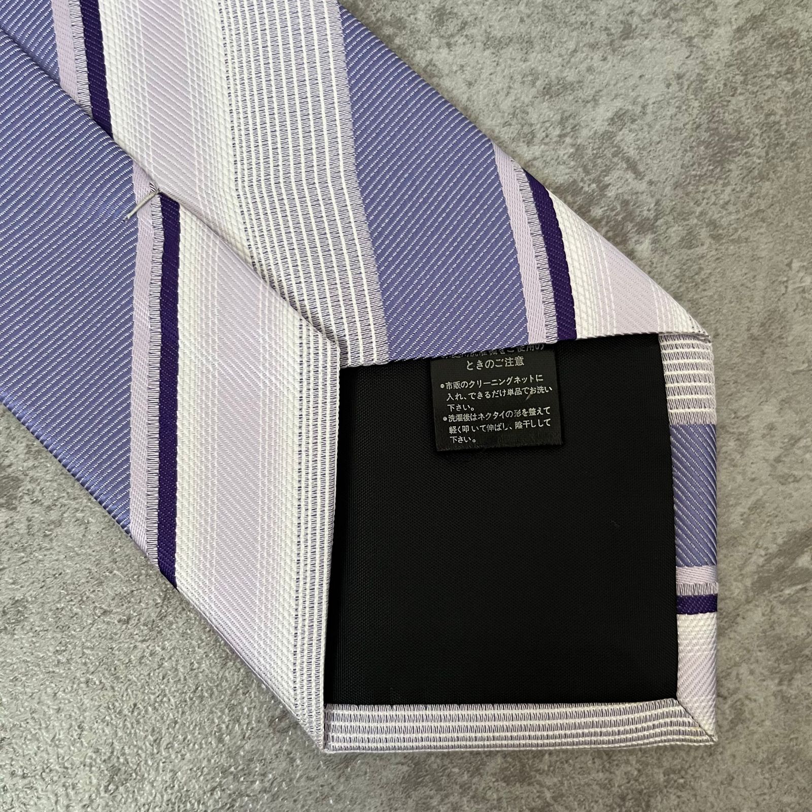ストライプ】レジメンタルストライプネクタイ 紫 パープル 可愛い