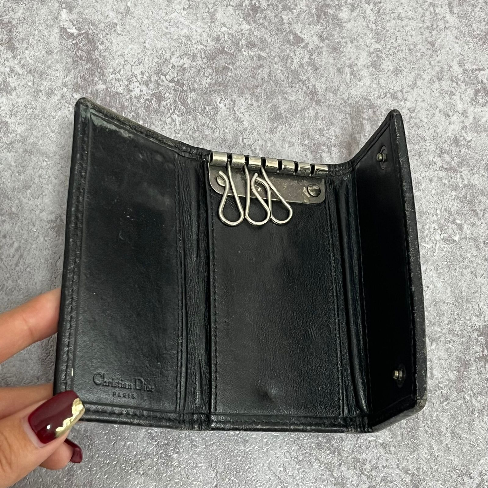 christian dior キーケース　6連　トロッター　グレー　ブラック christian dior キーケース 6連 トロッター グレー ブラック Dior