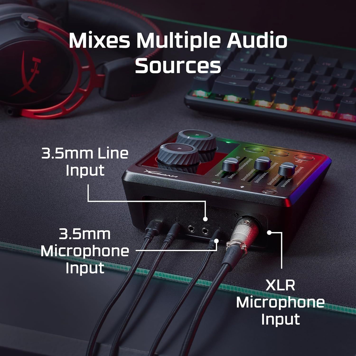 HyperX Audio Mixer オーディオインターフェイス 音声入力3チャンネル